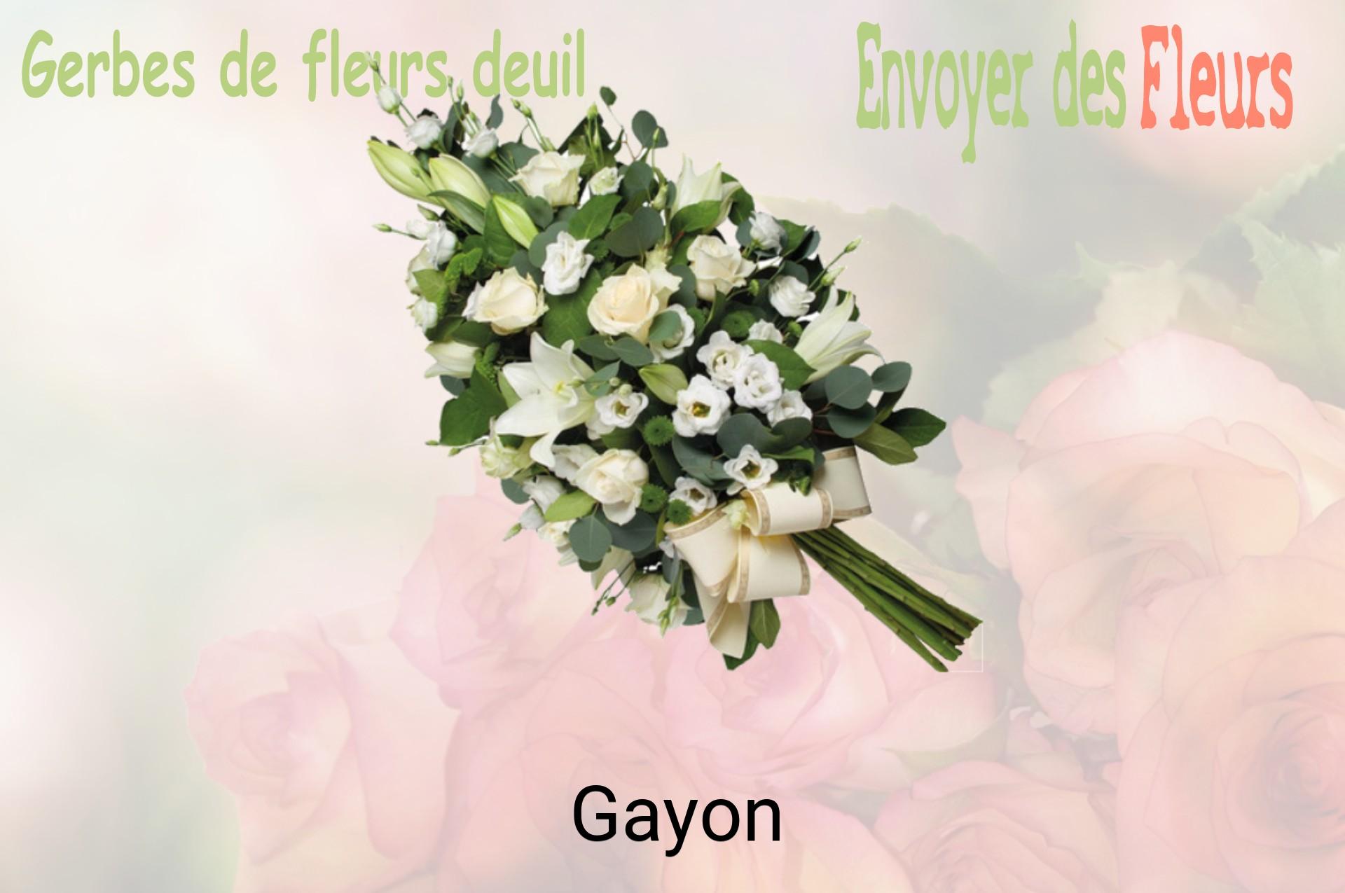 Gerbe de fleurs de deuil livrée à Gayon